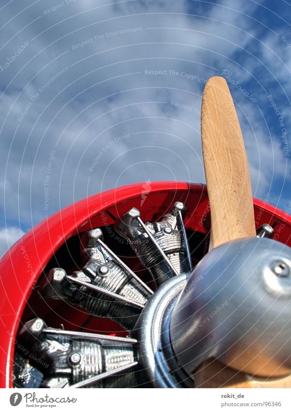 Jetzt geht´s rund, sprach der Spatz... Sternmotor Motor Propeller Flugzeug Oldtimer Holz Luft rot Holzfarbe drehen Fernbedienung Freizeit & Hobby Luftverkehr