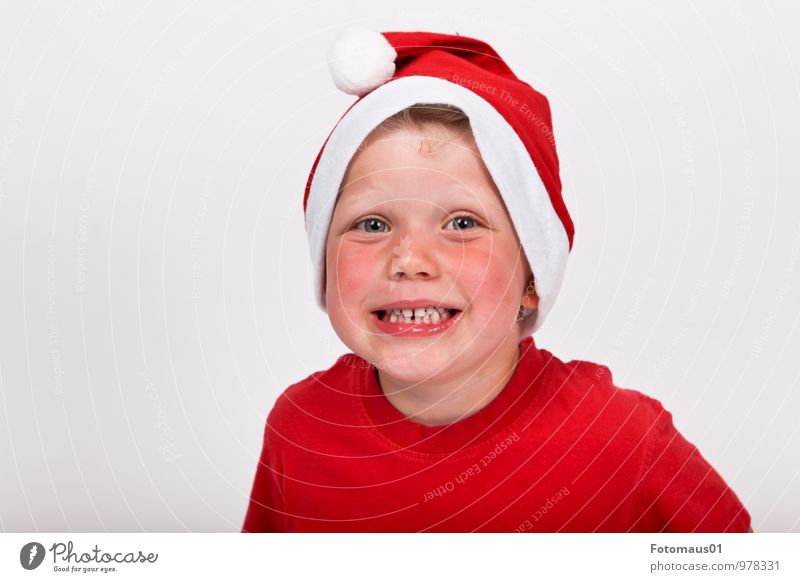 It´s Christmas Time II Freude Weihnachten & Advent Mensch Kind Junge 1 3-8 Jahre Kindheit Lächeln Fröhlichkeit frisch Glück niedlich rot weiß Gefühle Stimmung