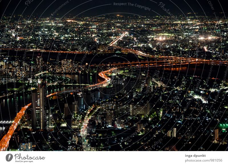 Tokio Technik & Technologie Fortschritt Zukunft High-Tech Energiewirtschaft Japan Stadt Tokyo Tokyo Tower Skyline Sky Tower Verkehr Autofahren Verkehrsstau