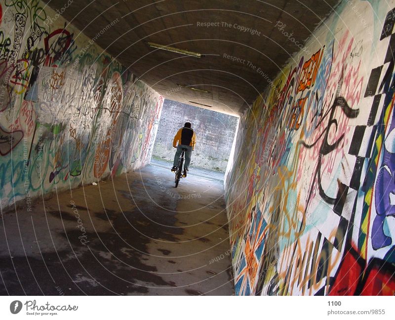radfahrer Tunnel Mensch Fahrrad Fahrradfahren
