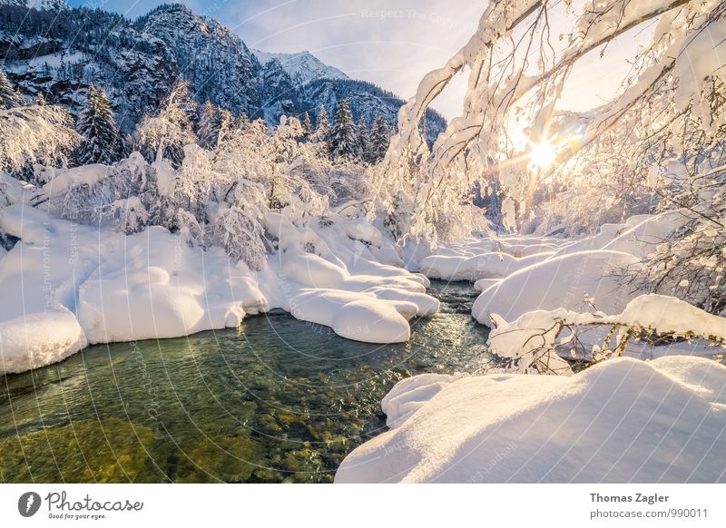 Winter in den italienischen Alpen II Schnee Winterurlaub Berge u. Gebirge wandern Natur Landschaft Wasser Sonnenaufgang Sonnenuntergang Schönes Wetter Baum Bach