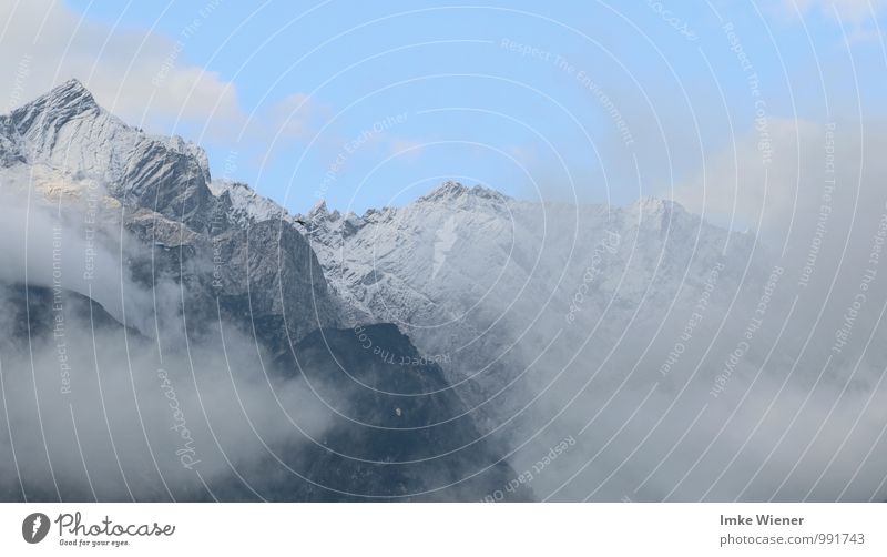 Hinter den Wolken ruhig Ferien & Urlaub & Reisen Freiheit Berge u. Gebirge wandern Klettern Bergsteigen Luft Himmel Schönes Wetter Felsen Alpen Gipfel