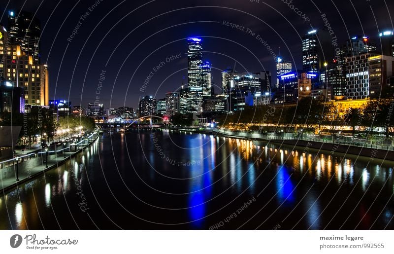 Melbourne, Australien Ferien & Urlaub & Reisen Tourismus Ausflug Freiheit Städtereise Expedition Nachtleben ausgehen Veranstaltung Wasser Nachthimmel Horizont