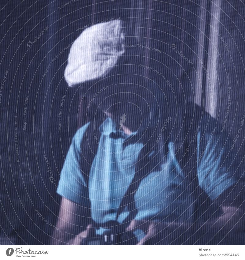 AST7 Pott | Tarnung Mensch maskulin Erwachsene Oberkörper 1 Hut Mütze Schirmmütze Fotokamera Netz festhalten Kontrolle Sichtschutz Abdeckung Stoff verborgen