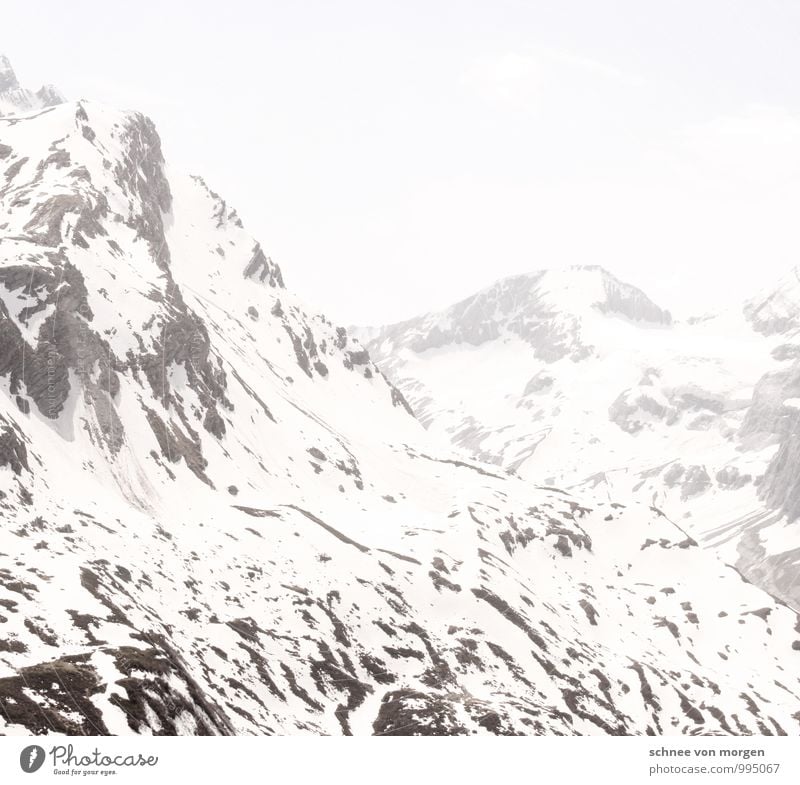 Höhenluft Umwelt Natur Urelemente Luft Klima Blitze Eis Frost Schnee Schneefall Hügel Felsen Alpen Berge u. Gebirge Gipfel Schneebedeckte Gipfel Gletscher