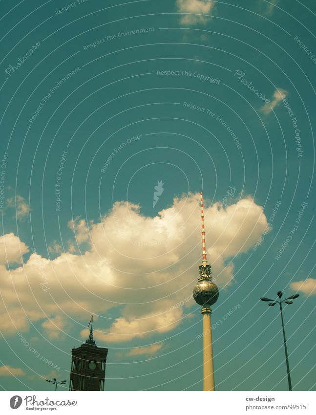 Postkarte für Isiah Laterne Wolken Sightseeing Fernsehen Rathaus Kunst interessant Wahrzeichen Symbole & Metaphern Bekanntheit krumm Alexanderplatz Denkmal