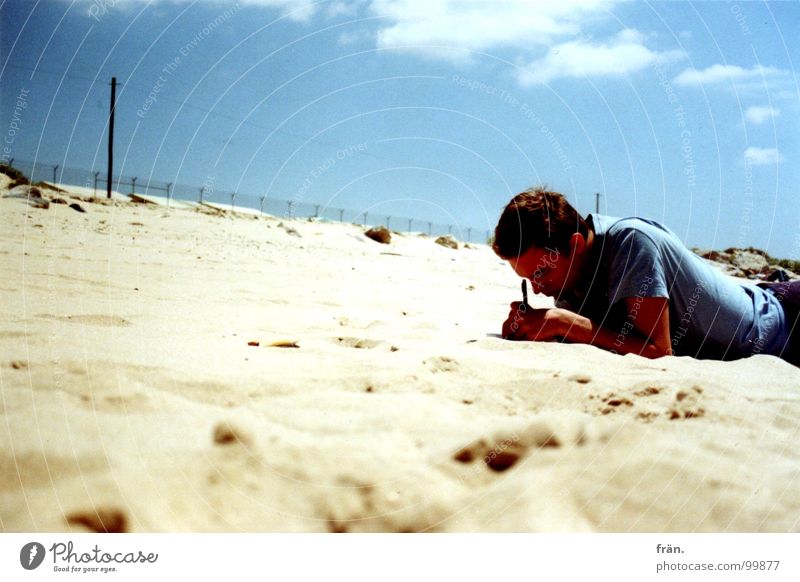 writing.in.the.sun Meer Sommer Atlantik Sandstrand Portugal Ferien & Urlaub & Reisen Strand Küste schreiben